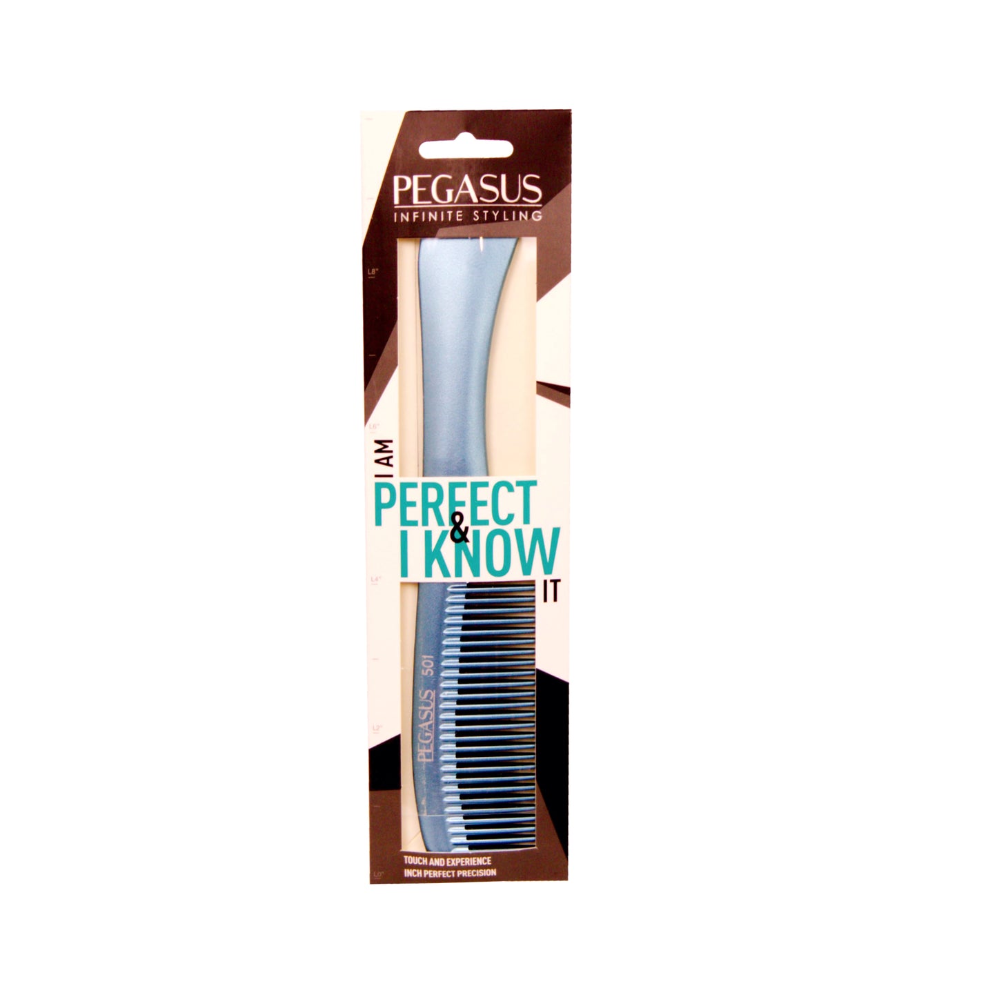 Pegasus MICOLOR 501, 9in Hard Rubber Handle Comb, Handmade, Seamless, Smooth Edges, Anti Static, Heat and Chemically Resistant, Wet Hair, Everyday Grooming Comb | Peines de goma dura - Blue