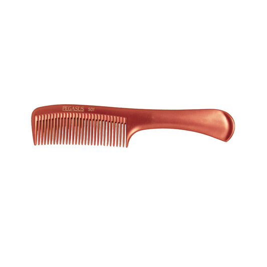 Pegasus MICOLOR 501, 9in Hard Rubber Handle Comb, Handmade, Seamless, Smooth Edges, Anti Static, Heat and Chemically Resistant, Wet Hair, Everyday Grooming Comb | Peines de goma dura - Copper