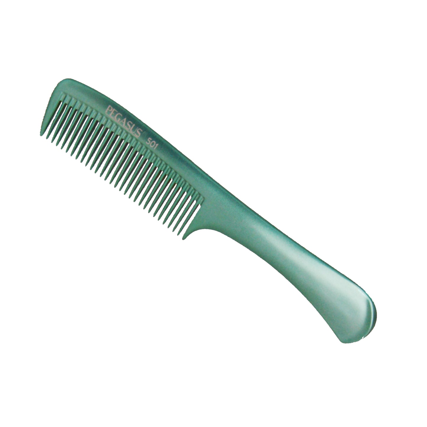 Pegasus MICOLOR 501, 9in Hard Rubber Handle Comb, Handmade, Seamless, Smooth Edges, Anti Static, Heat and Chemically Resistant, Wet Hair, Everyday Grooming Comb | Peines de goma dura - Green