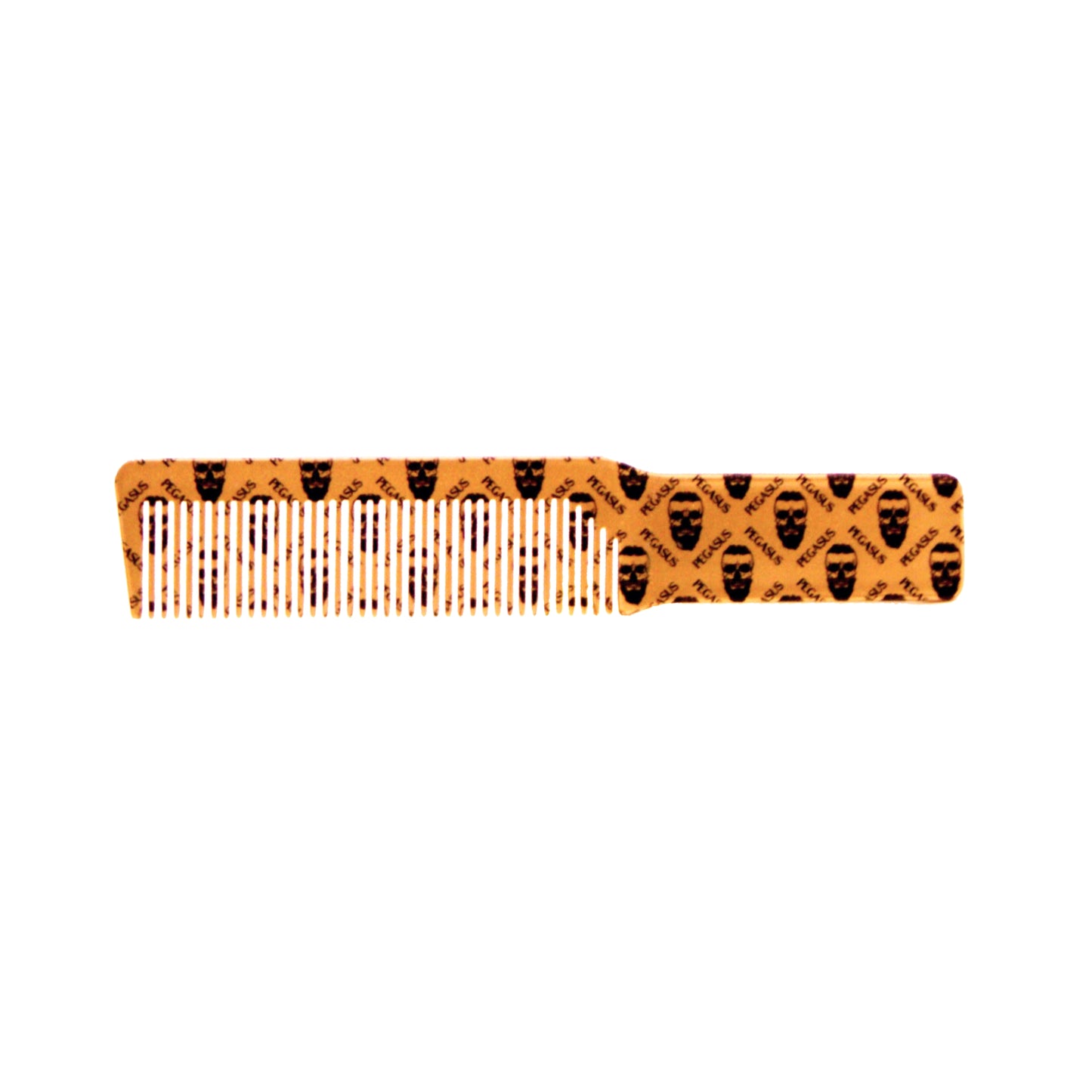 Pegasus Skulleto 516A, 8in Hard Rubber Fine Tooth Klipper Comb, Handmade, Seamless, Smooth Edges, Anti Static, Heat and Chemically Resistant Comb | Peines de goma dura - Gold