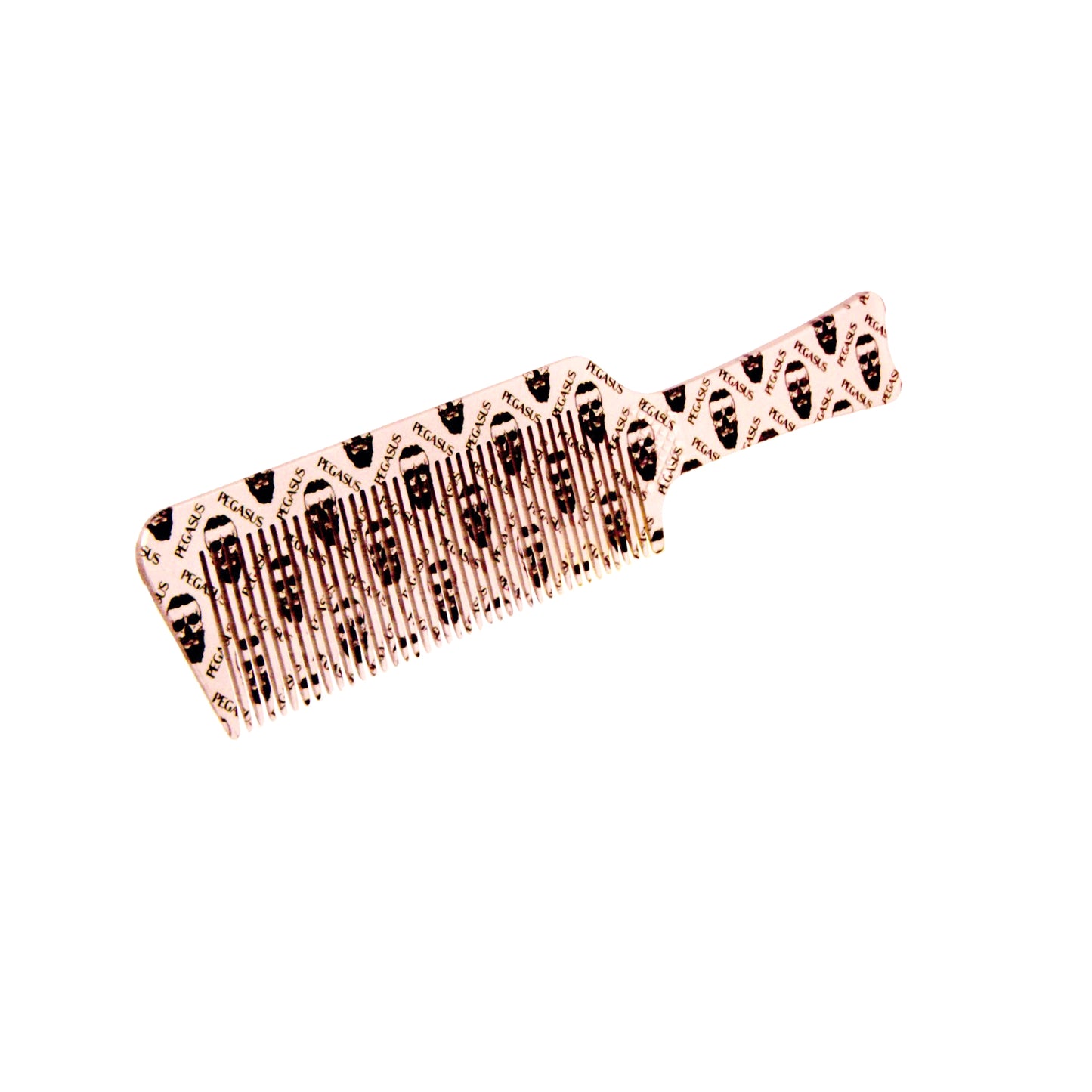 Pegasus Skulleto 514A, 8.75in Hard Rubber Fine Tooth Flattop Butch Comb, Handmade, Seamless, Smooth Edges, Anti Static, Heat and Chemically Resistant Comb | Peines de goma dura - Silver