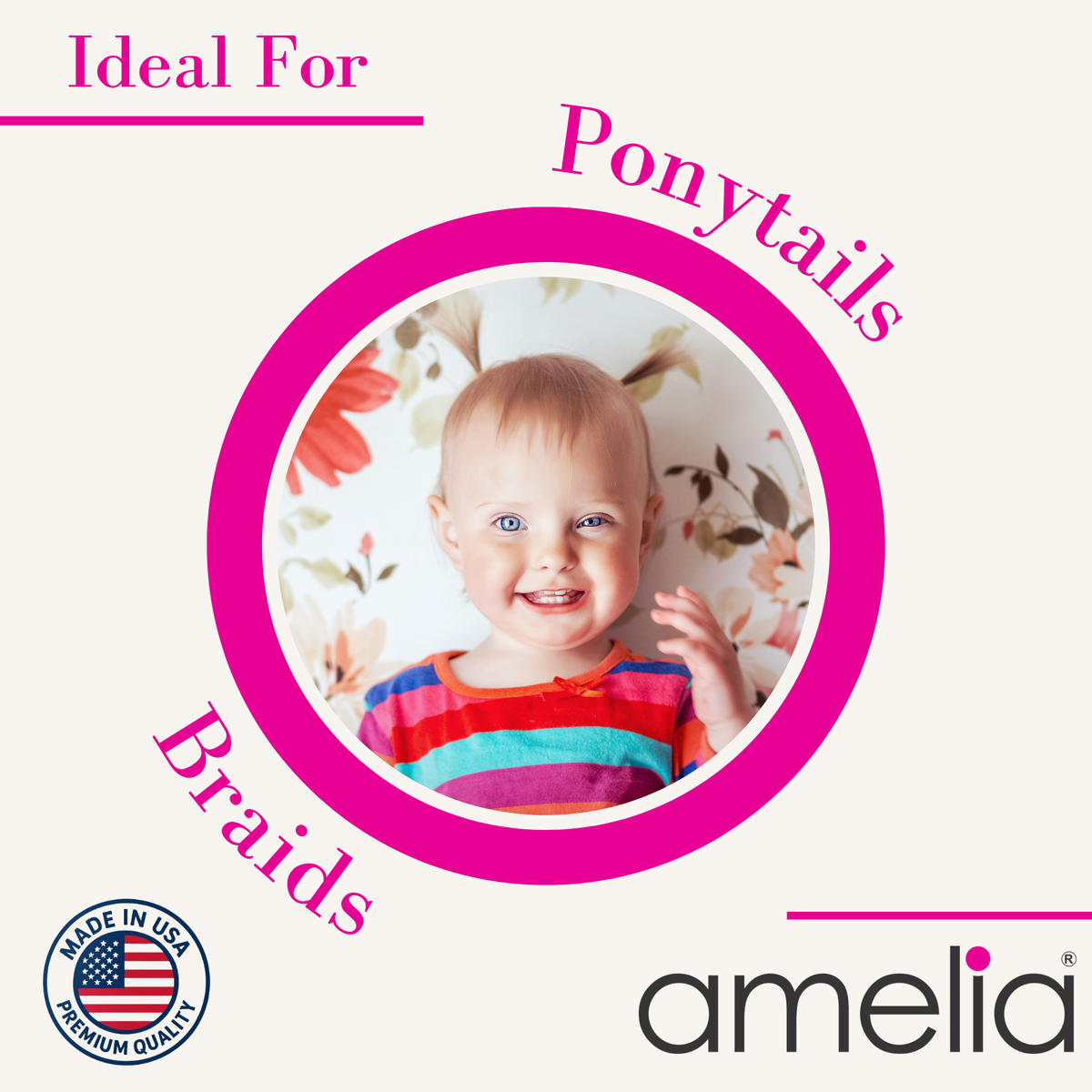 Amelia Beauty | 500 Count, 1/2in Rainbow Mix Rubber Hair Bands | Made in USA | Ideal for Ponytails, Braids, Twists & Locs