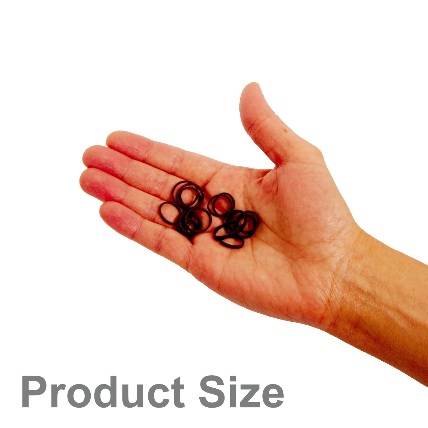 Amelia Beauty | 1/2in, Black, Elastic Rubber Band Pony Tail Holders | Made in USA, Ideal for Ponytails, Braids, Twists, Dreadlocks, Styling Accessories for Women, Men and Girls | 1000 Pack
