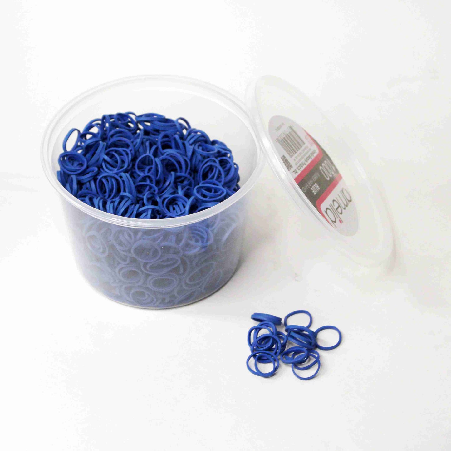 Amelia Beauty | 1/2in, Blue, Elastic Rubber Band Pony Tail Holders | Made in USA, Ideal for Ponytails, Braids, Twists, Dreadlocks, Styling Accessories for Women, Men and Girls | 1000 Pack
