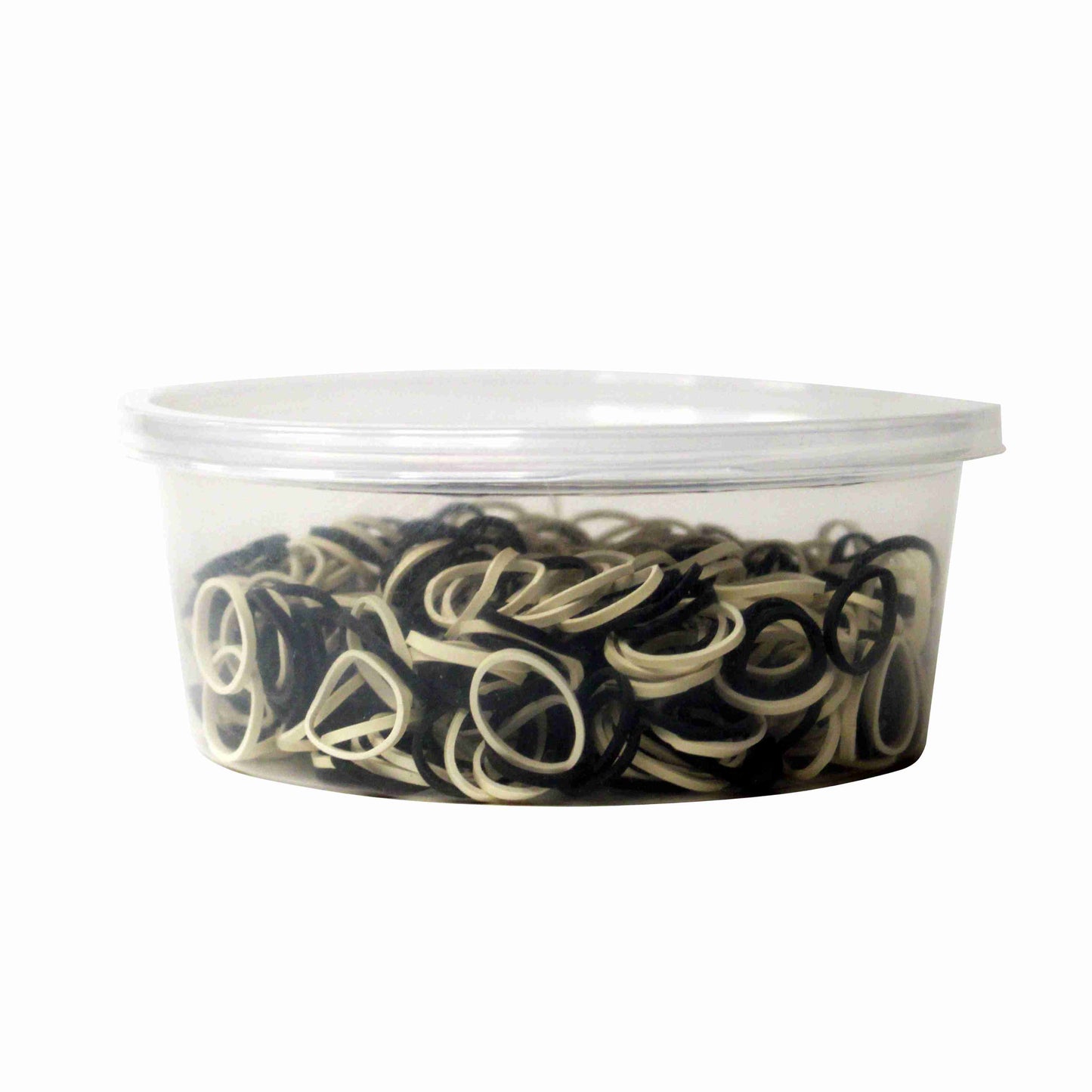 Amelia Beauty | 1/2in, Black and Creme Mix, Elastic Rubber Band Pony Tail Holders | Made in USA, Ideal for Ponytails, Braids, Twists, Dreadlocks, Styling Accessories for Women, Men and Girls | 500 Pack