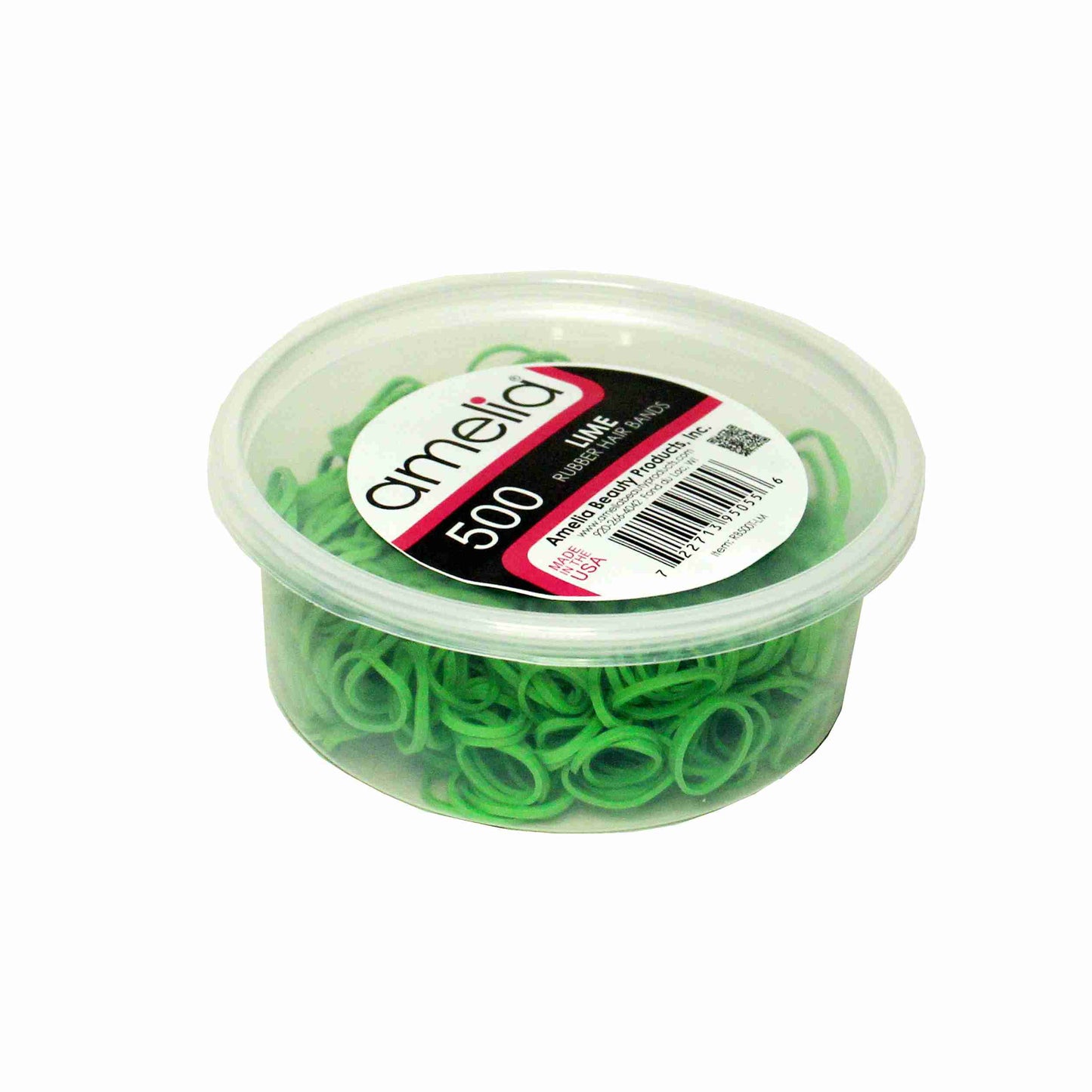 Amelia Beauty | 1/2in, Lime, Elastic Rubber Band Pony Tail Holders | Made in USA, Ideal for Ponytails, Braids, Twists, Dreadlocks, Styling Accessories for Women, Men and Girls | 500 Pack