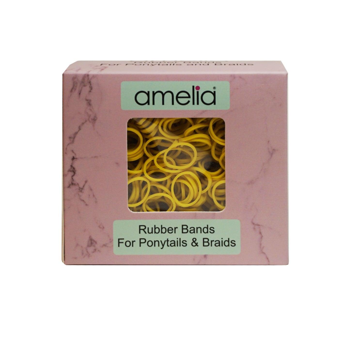 Amelia Beauty | 1/2in, Yellow, Elastic Rubber Band Pony Tail Holders | Made in USA, Ideal for Ponytails, Braids, Twists, Dreadlocks, Styling Accessories for Women, Men and Girls | 500 Pack