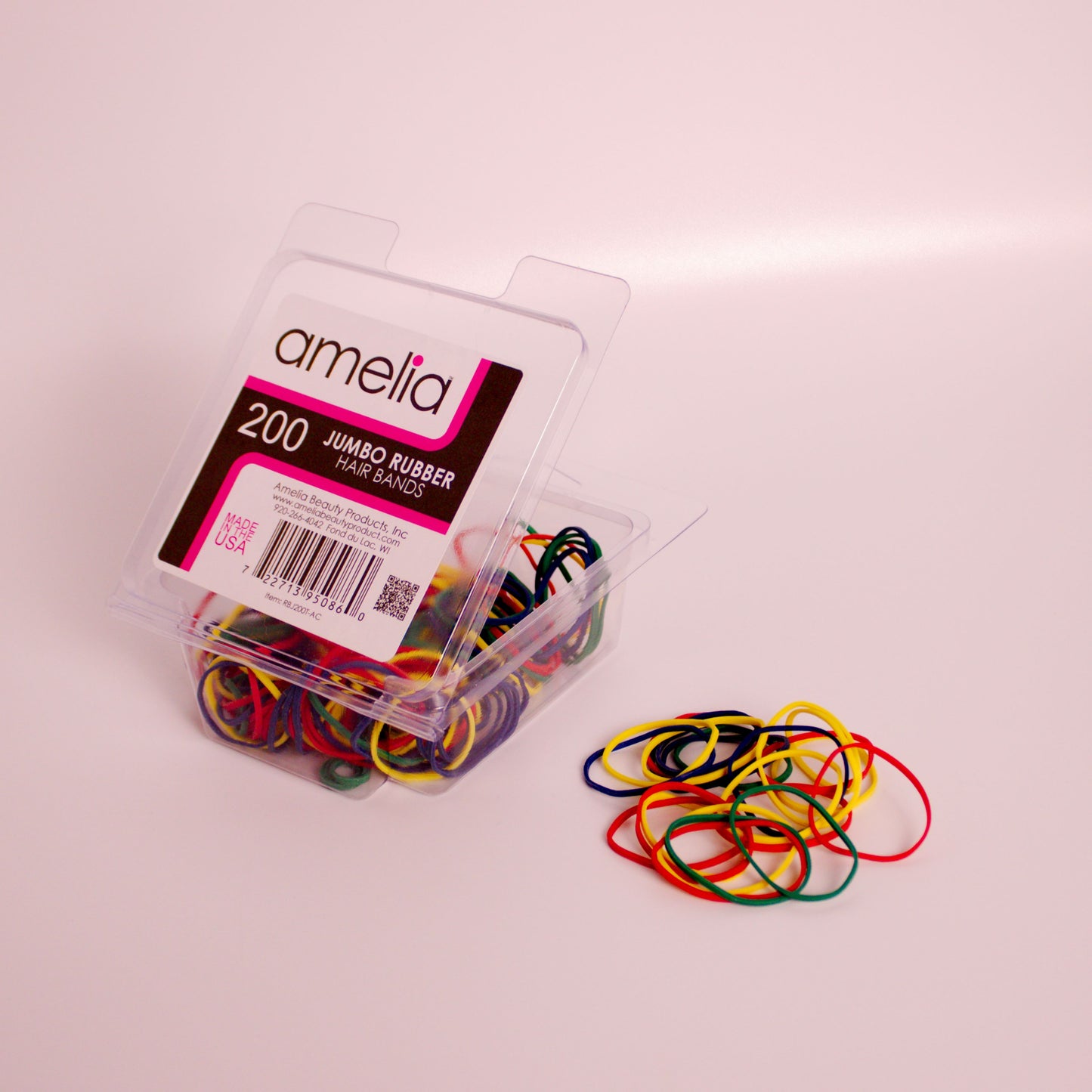 200, Rainbow Mix, Jumbo, Rubber Bands for Pony Tails and Braids