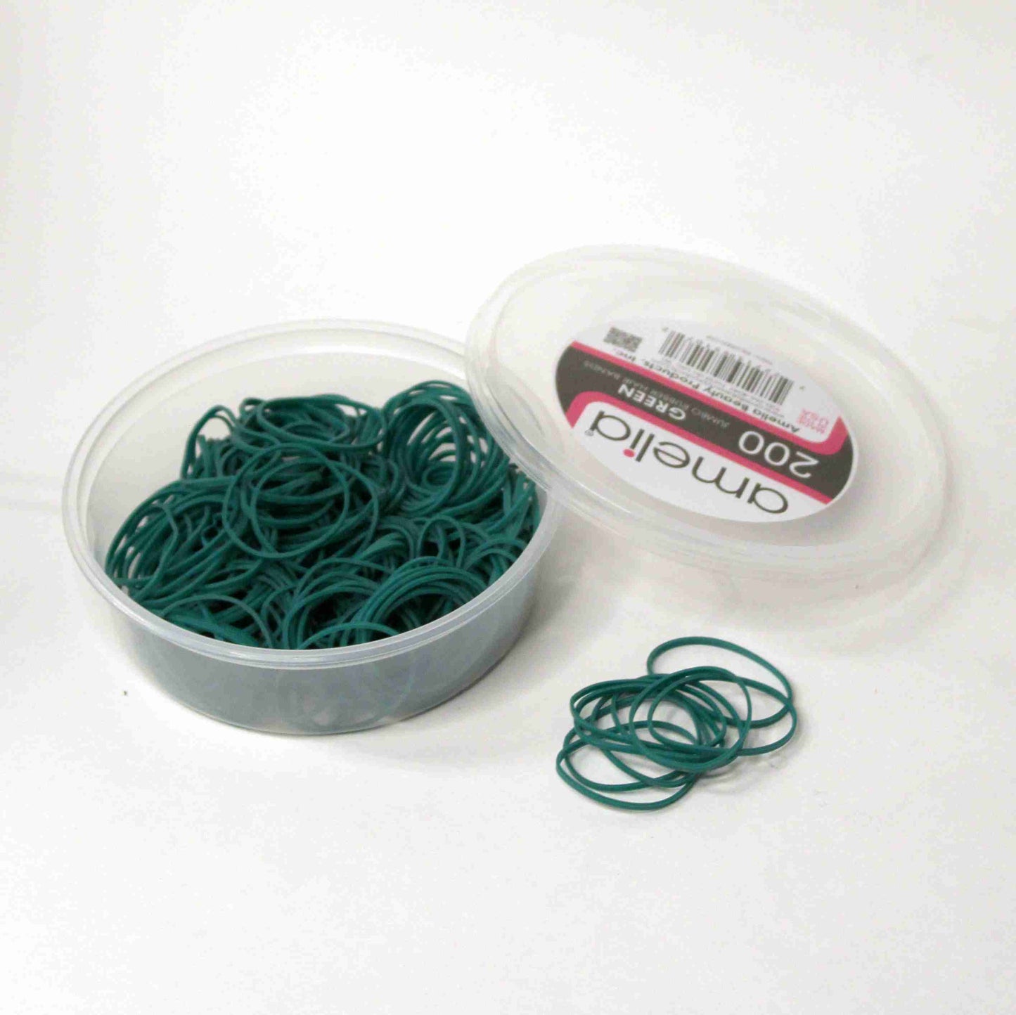 200 Jumbo 1" Green Rubber Bands for Hair | Extra Strong Ponytail Holders for Braids, Buns & Thick Hair | Made in USA | 200 Count Bulk Pack