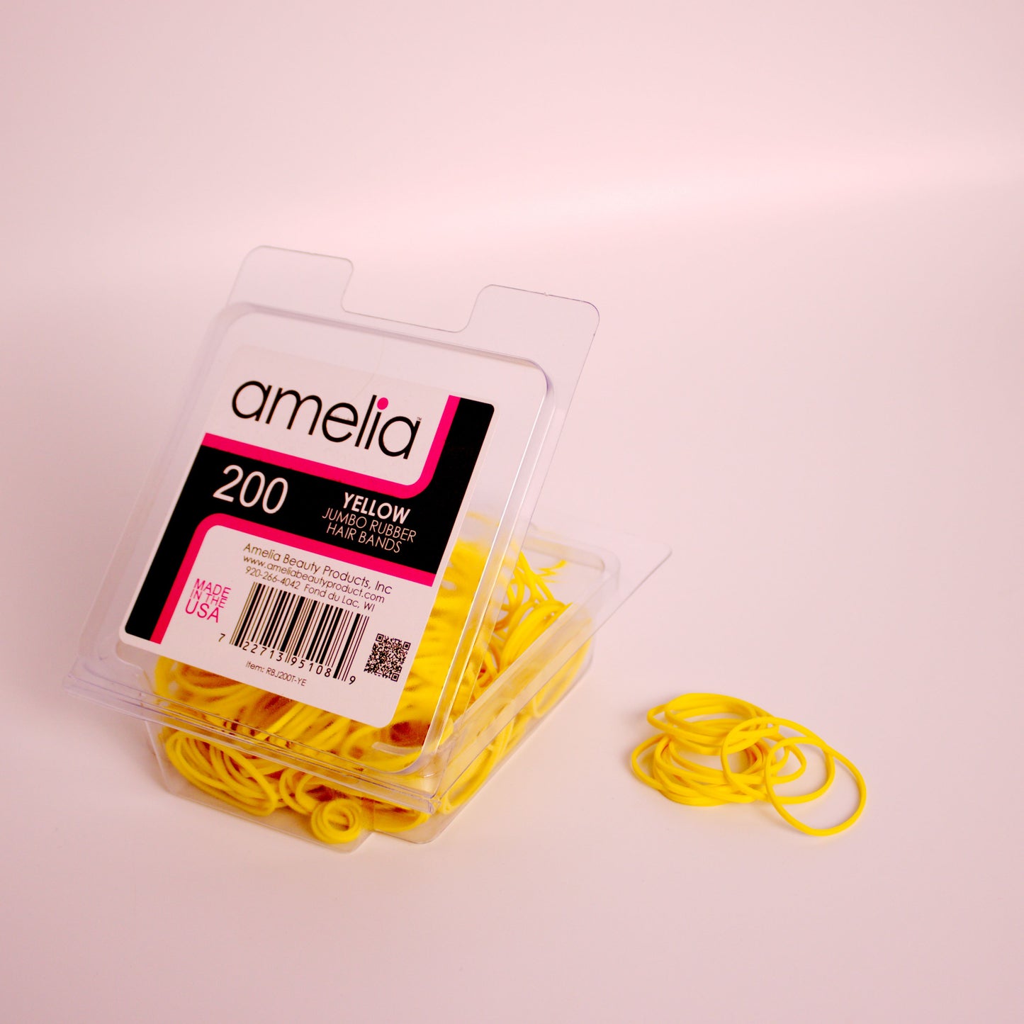 200, Yellow, Jumbo, Rubber Bands for Pony Tails and Braids