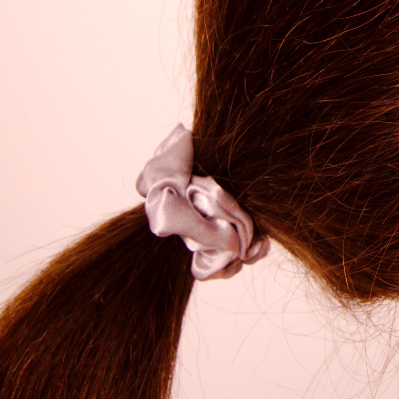 Amelia Beauty, Gray Satin Scrunchies, 2.25in Diameter, Gentle on Hair, Strong Hold, No Snag, No Dents or Creases. 12 Pack