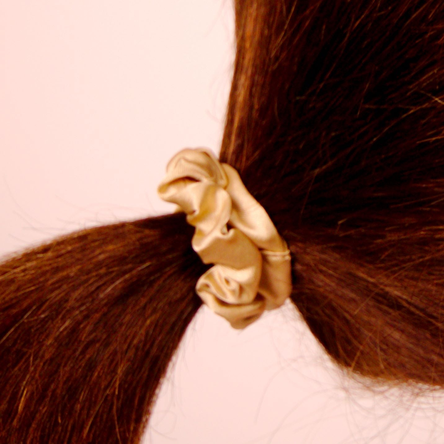 Amelia Beauty, Tan Satin Scrunchies, 2.25in Diameter, Gentle on Hair, Strong Hold, No Snag, No Dents or Creases. 12 Pack