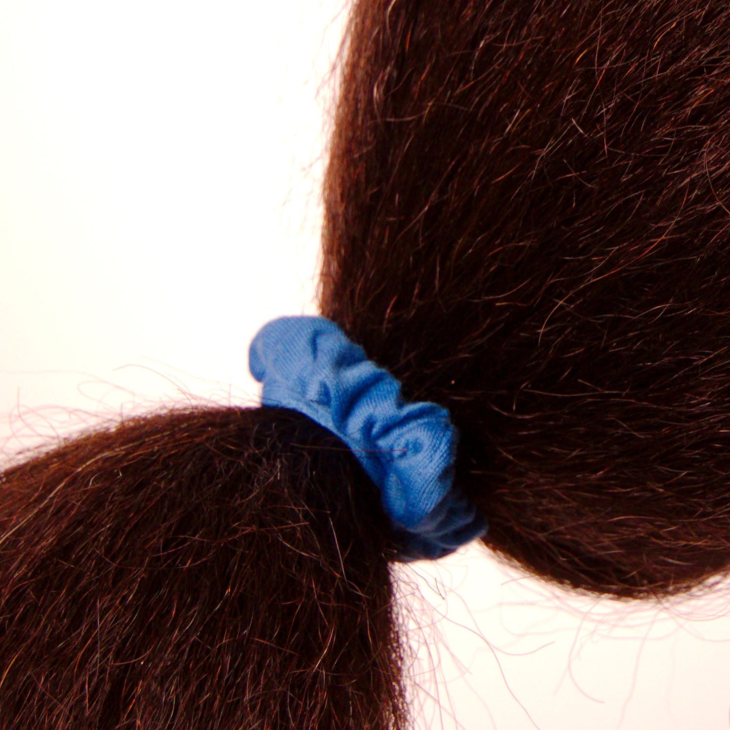 Amelia Beauty, Blue Jersey Scrunchies, 2.25in Diameter, Gentle on Hair, Strong Hold, No Snag, No Dents or Creases. 12 Pack