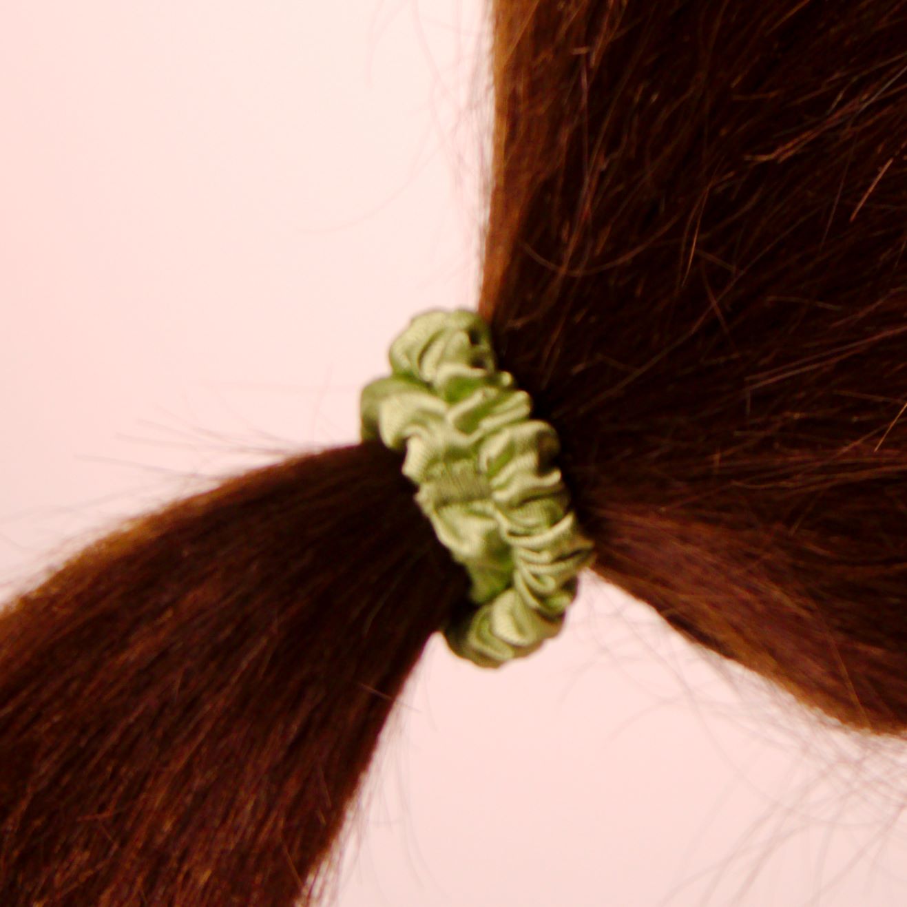 Amelia Beauty, Lime Skinny Satin Scrunchies, 2in Diameter, Gentle and Strong Hold, No Snag, No Dents or Creases. 12 Pack