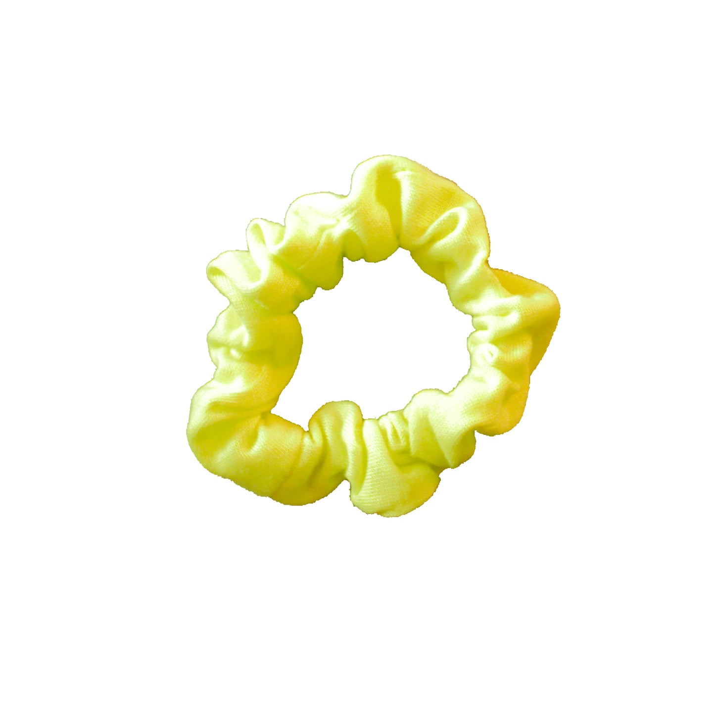 Amelia Beauty, Medium Neon Yellow Jersey Scrunchies, 2.5in Diameter, Gentle on Hair, Strong Hold, No Snag, No Dents or Creases. 10 Pack