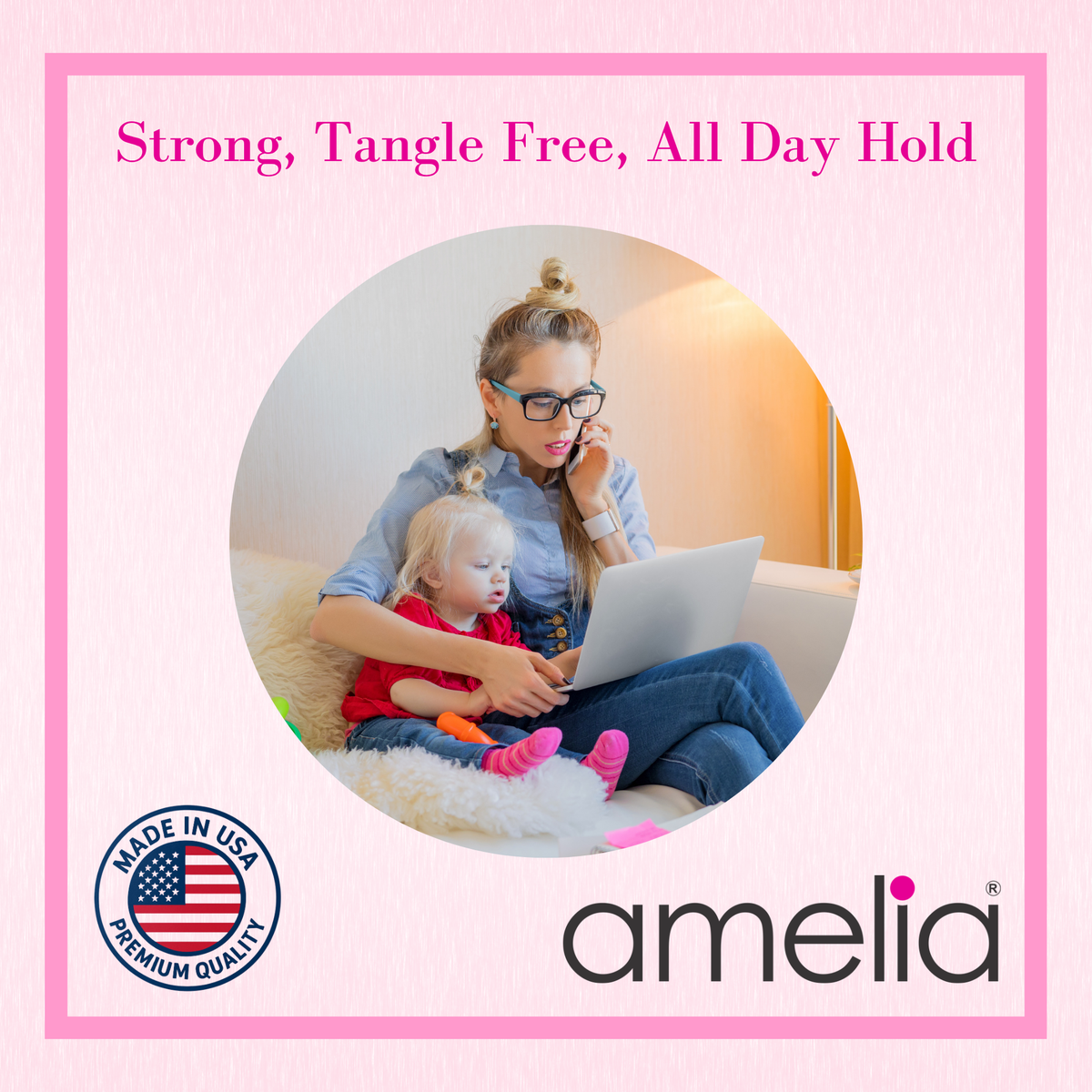 Amelia Beauty 500 Count Small Yellow Tangle-Free Elastic Ponytail Holders, 1/2-Inch Hair Ties for Ponytails, Braids, Twists & Hair Sectioning, Made in USA
