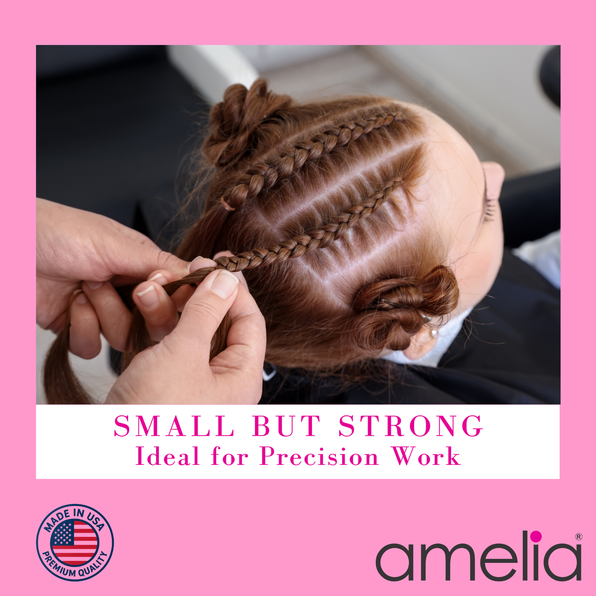Amelia Beauty | 500 Count, 1/2in Red Rubber Hair Bands | Made in USA | Ideal for Ponytails, Braids, Twists & Locs
