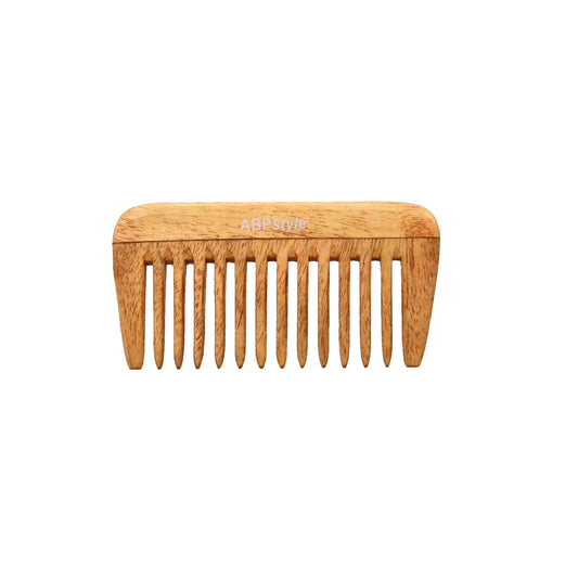 ABPStyle, 4in Neem Wood Tall Rake Comb. Anti-Static, Damage Free, Promotes Hair Growth, Environmentally Friendly