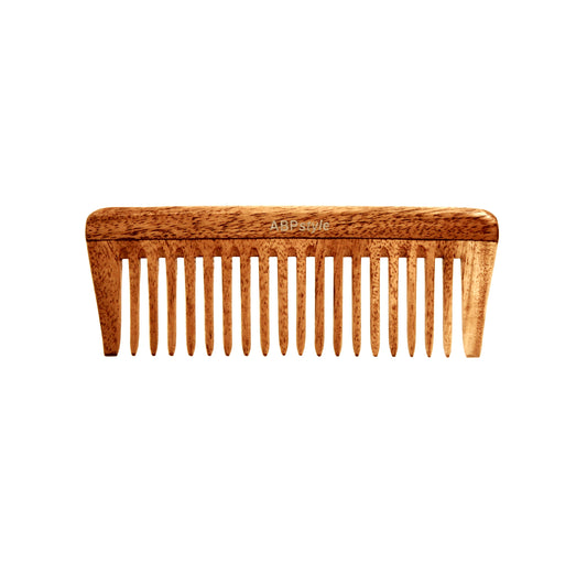 ABPStyle, 6in Neem Wood Tall Rake Comb. Anti-Static, Damage Free, Promotes Hair Growth, Environmentally Friendly