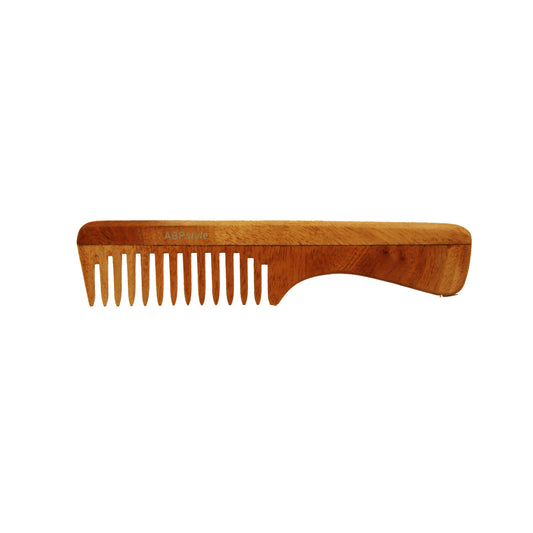 ABPStyle, 7in Neem Wood Handle Comb. Anti-Static, Damage Free, Promotes Hair Growth, Environmentally Friendly