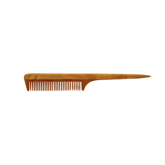 ABPStyle, 8in Neem Wood Rattail Comb. Anti-Static, Damage Free, Promotes Hair Growth, Environmentally Friendly