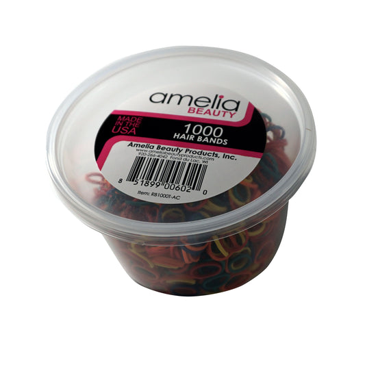 Amelia Beauty | 1/2in, 1000ct Elastic Rubber Band Pony Tail Holders | Made in USA | Dozen Pack