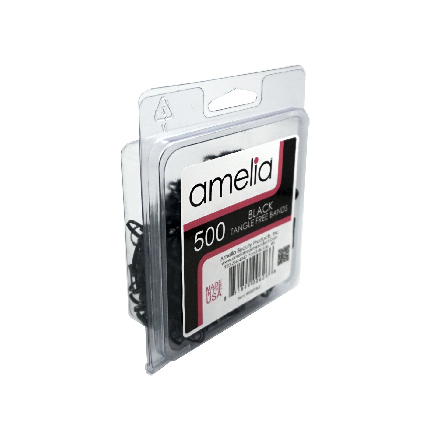 Amelia Beauty | 500ct, 1/2in Tangle Free Elastic Pony Tail Holders | Made in USA, Ideal for Ponytails, Braids | Dozen Pack