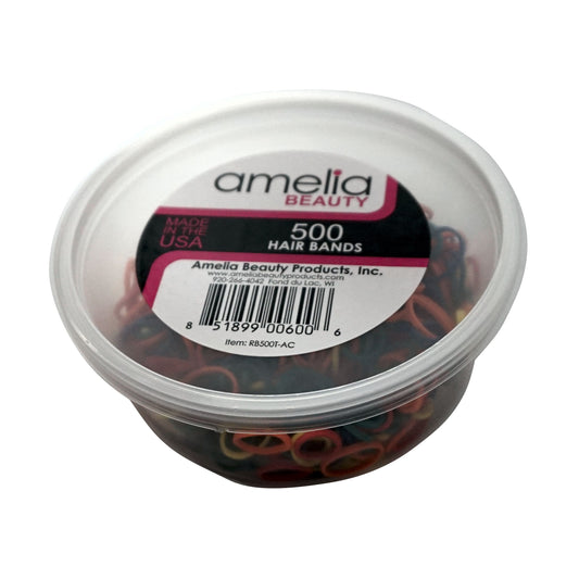Amelia Beauty | 1/2in, 500ct Elastic Rubber Band Pony Tail Holders | Made in USA | Dozen Pack