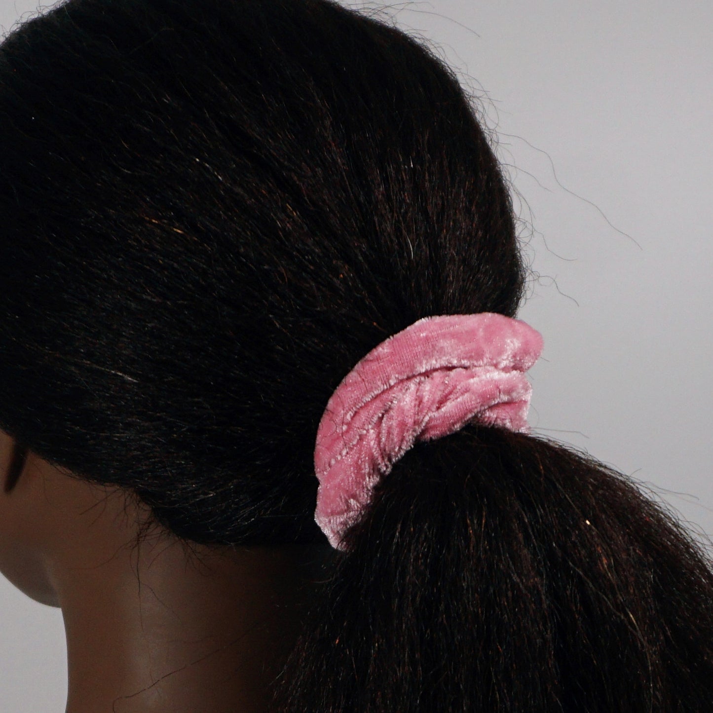 Amelia Beauty Products, Pink Velvet Velvet Scrunchies, 3.5in Diameter, Gentle on Hair, Strong Hold, No Snag, No Dents or Creases. 8 Pack