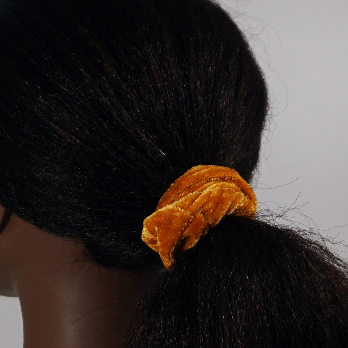 Amelia Beauty Products, Tan Velvet Velvet Scrunchies, 3.5in Diameter, Gentle on Hair, Strong Hold, No Snag, No Dents or Creases. 8 Pack