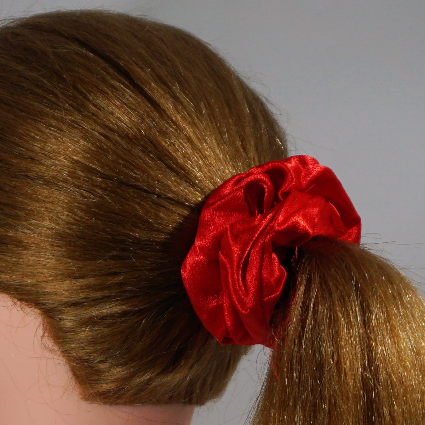 Amelia Beauty Products, Red Scrunchies, 4.5in Diameter, Gentle on Hair, Strong Hold, No Snag, No Dents or Creases. 6 Pack