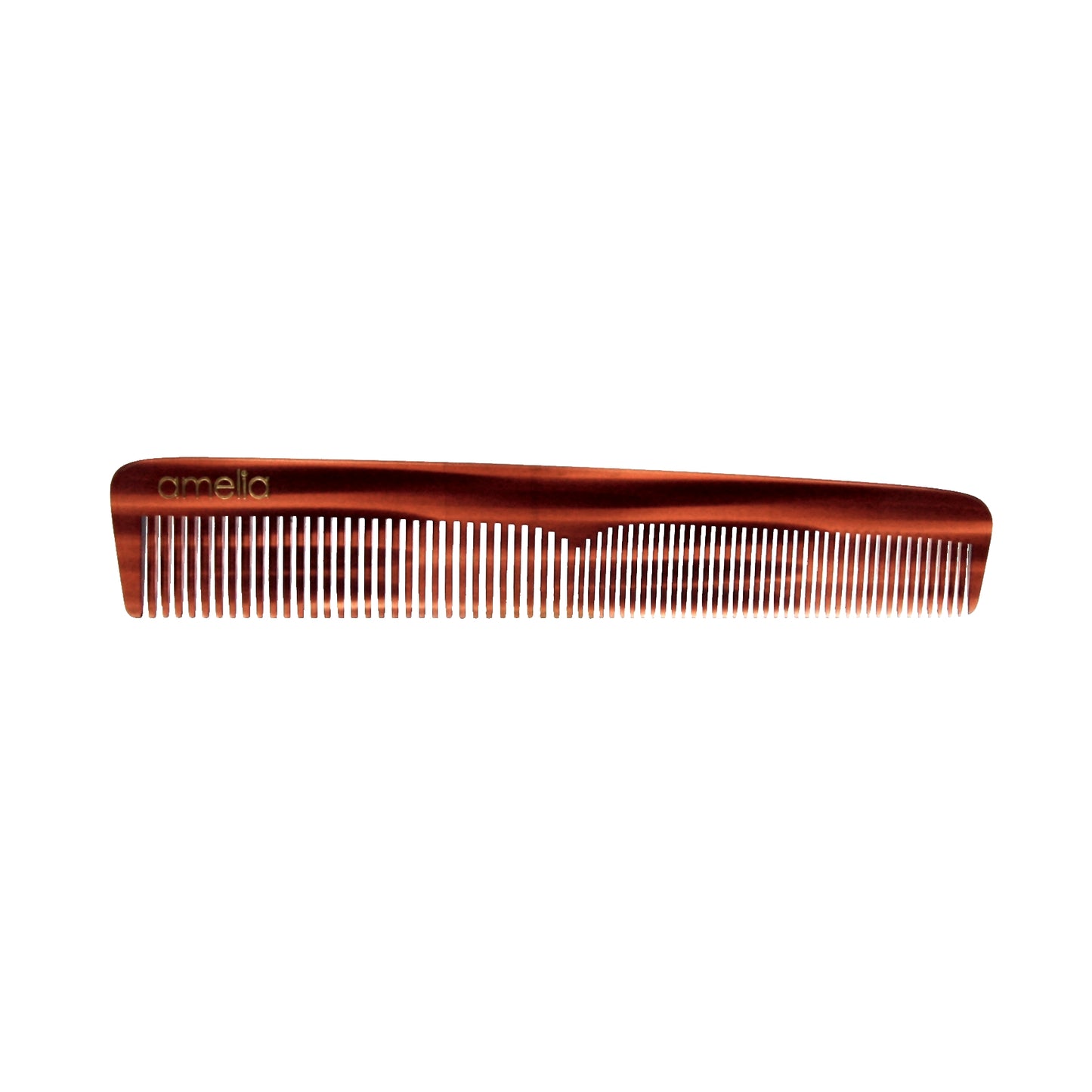Amelia Beauty Cellulose Acetate 7in Styling Comb, Handmade, Smooth Edges, Eco-Friendly Plant Based Material, Fine and Course Teeth - Tortoise Shell Color
