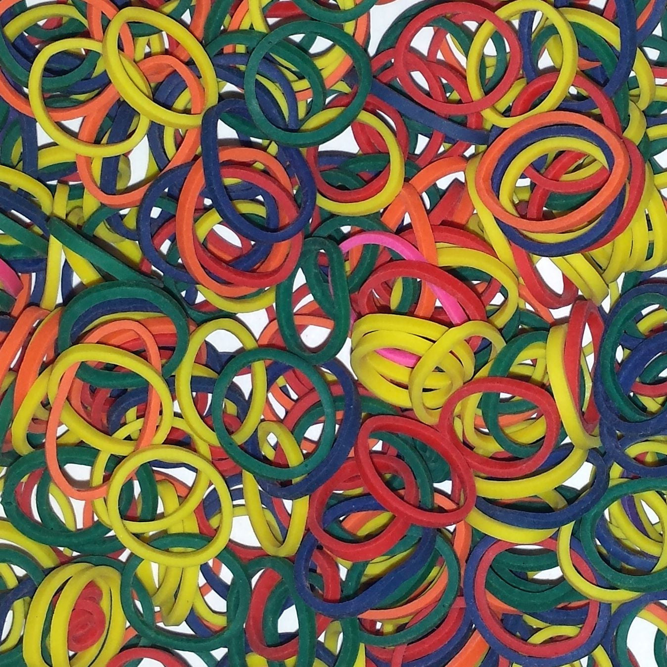 100, Rainbow Mix, Jumbo, Rubber Bands for Pony Tails and Braids