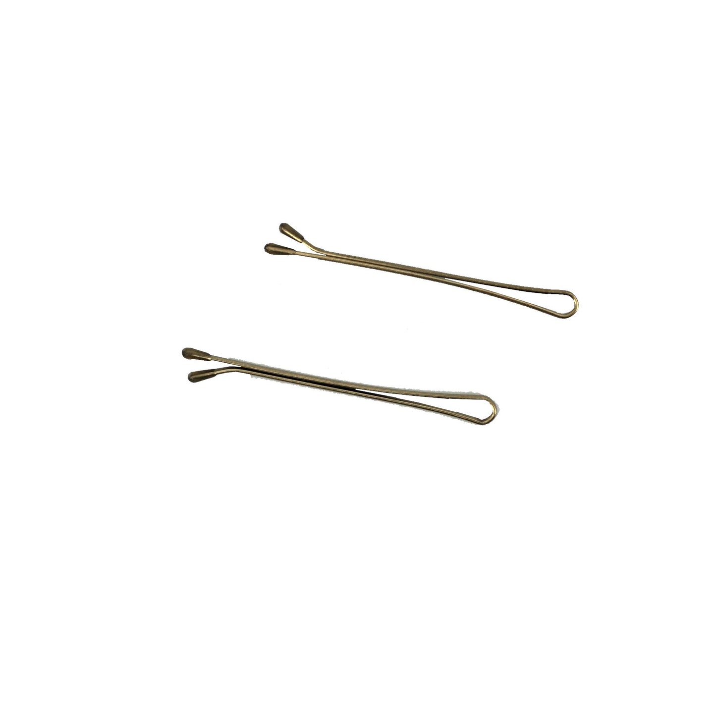 300, Brass Color, 2.0in (5.0cm), Italian Made Flat Bobby Pins, Recloseable Stay Clean and Organized Container