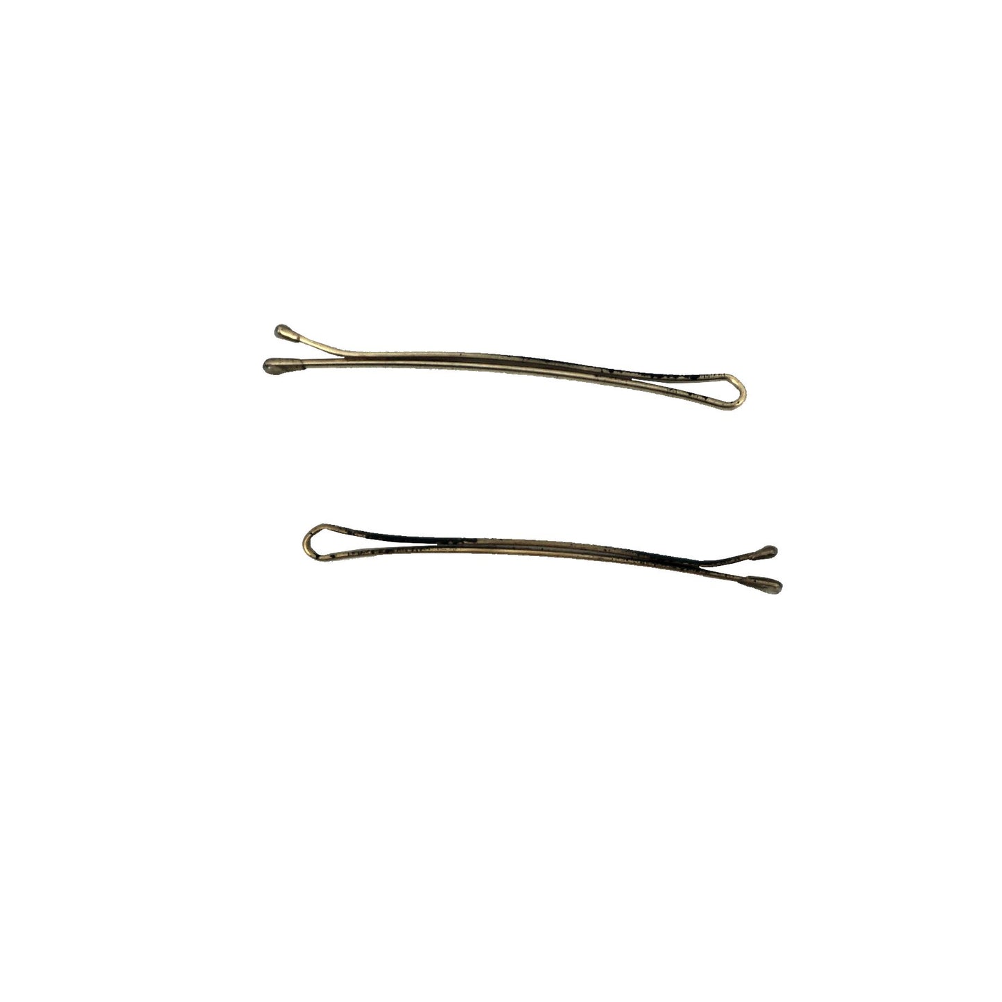 300, Tortoise Color (Brassed/Black), 2.0in (5.0cm), Italian Made Flat Bobby Pins, Recloseable Stay Clean and Organized Container