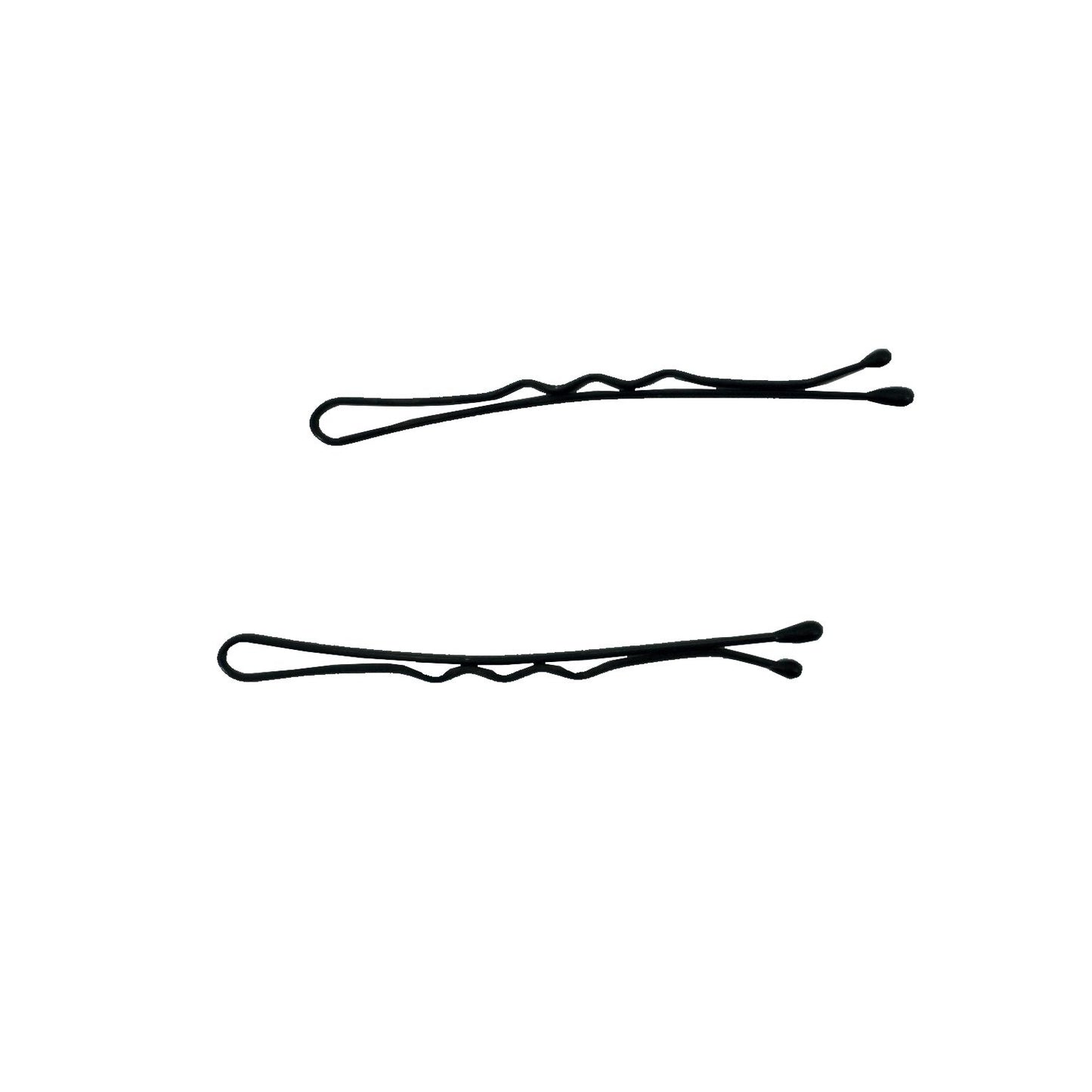 300, Black, 2.0in (5.0cm), Italian Made Bobby Pins, Recloseable Stay Clean and Organized Container