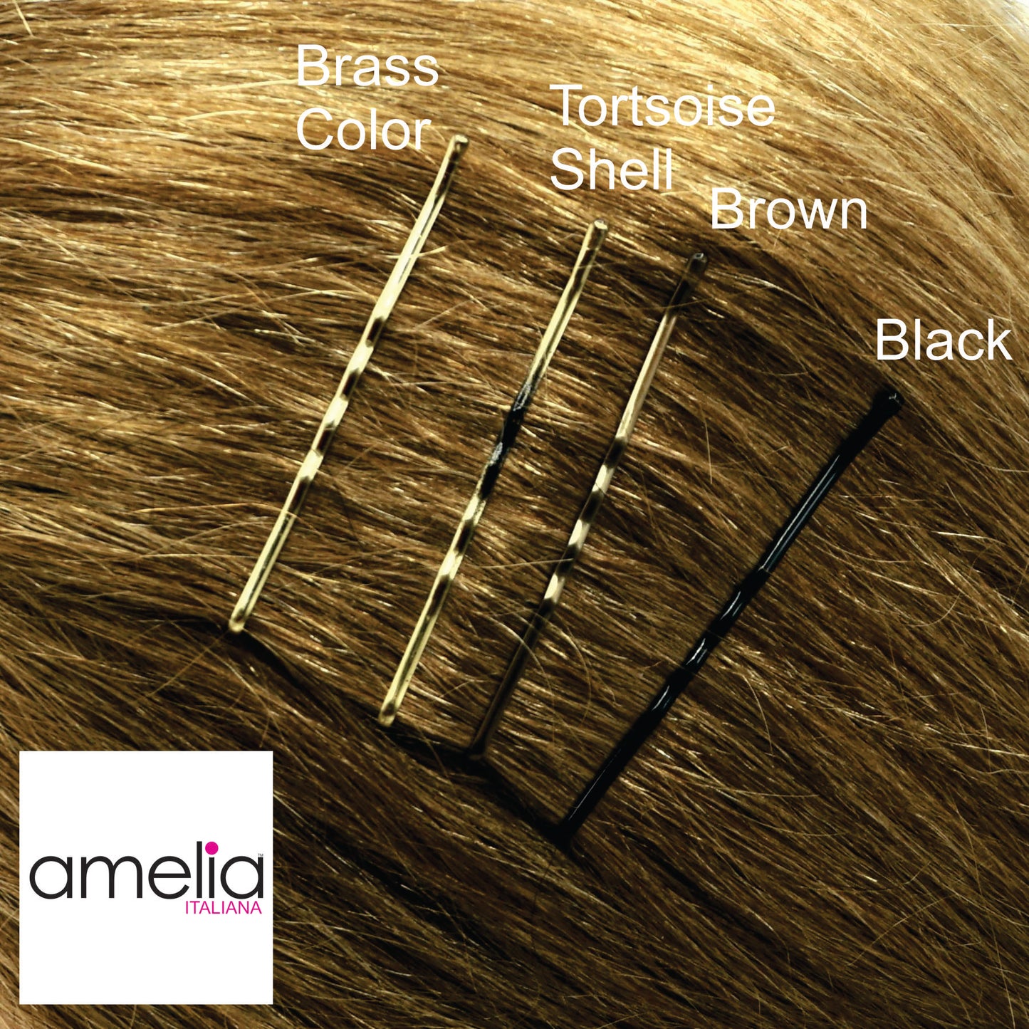 280, Black, 2.4in (6.0cm), Italian Made Bobby Pins, Recloseable Stay Clean and Organized Container