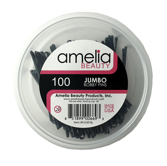 100, Black, US Made, Jumbo Bobby Pins in a Tub