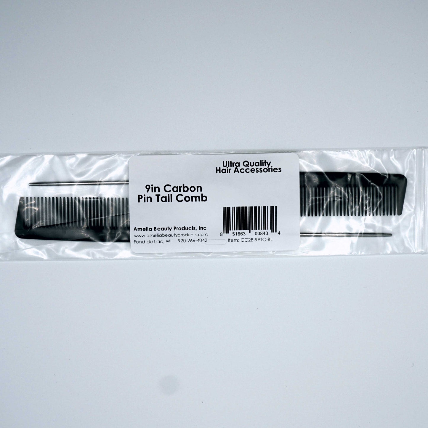 9in Pin Tail Carbon Comb - CLOSEOUT, LIMITED STOCK AVAILABLE