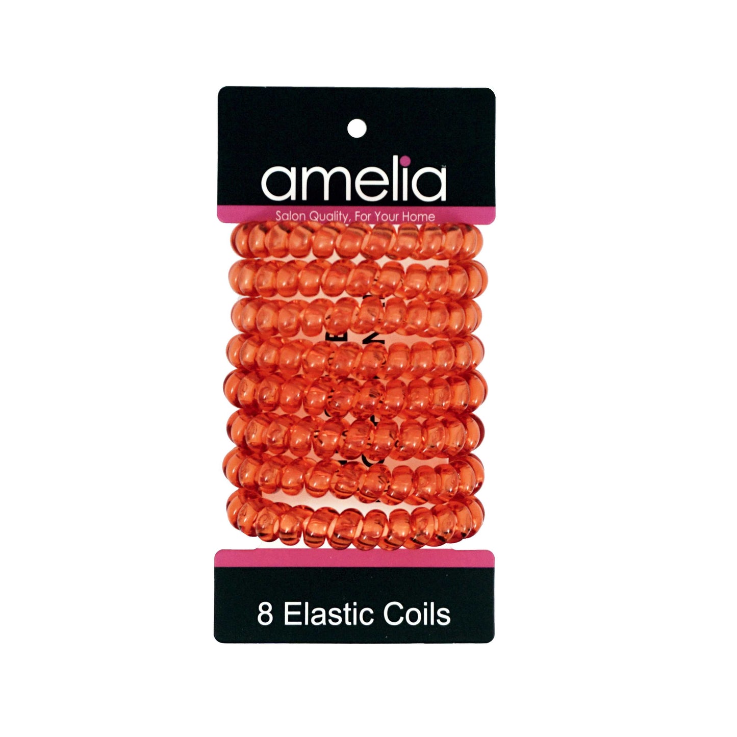 Amelia Beauty Products 8 Large Smooth Elastic Hair Coils, 2. 5in Diameter Thick Spiral Hair Ties, Gentle on Hair, Strong Hold and Minimizes Dents and Creases, Red
