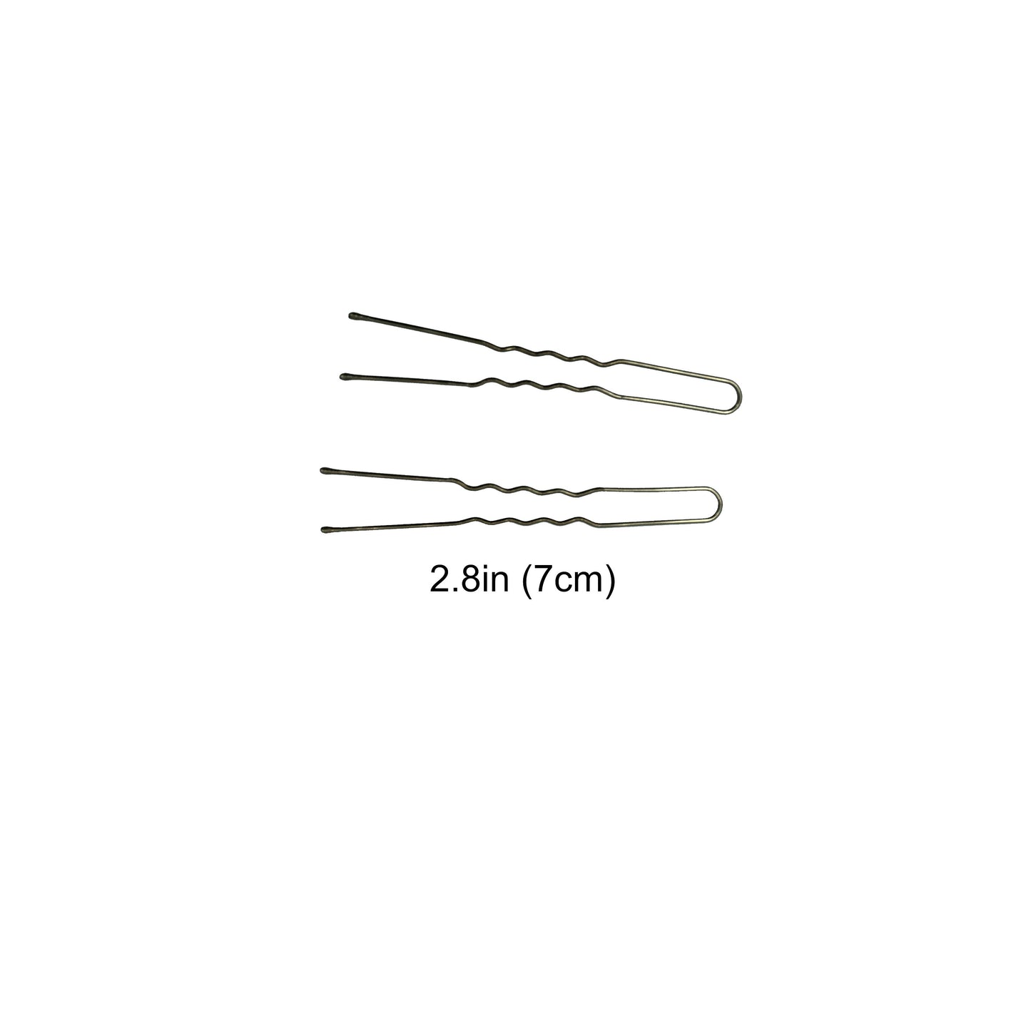 280, Brown, 2.8in (7.0cm), Italian Made Waved Hair Pins, Recloseable Stay Clean and Organized Container
