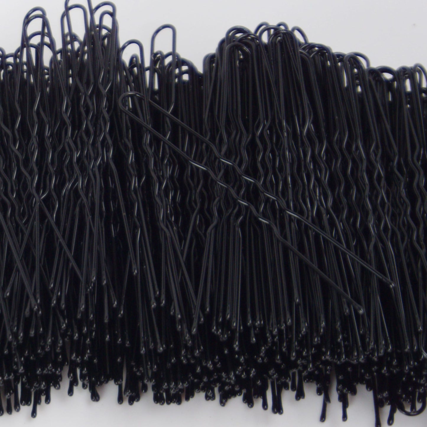 600, Black, 2.4in (6.0cm), Italian Made Waved Hair Pins, Recloseable Stay Clean and Organized Container