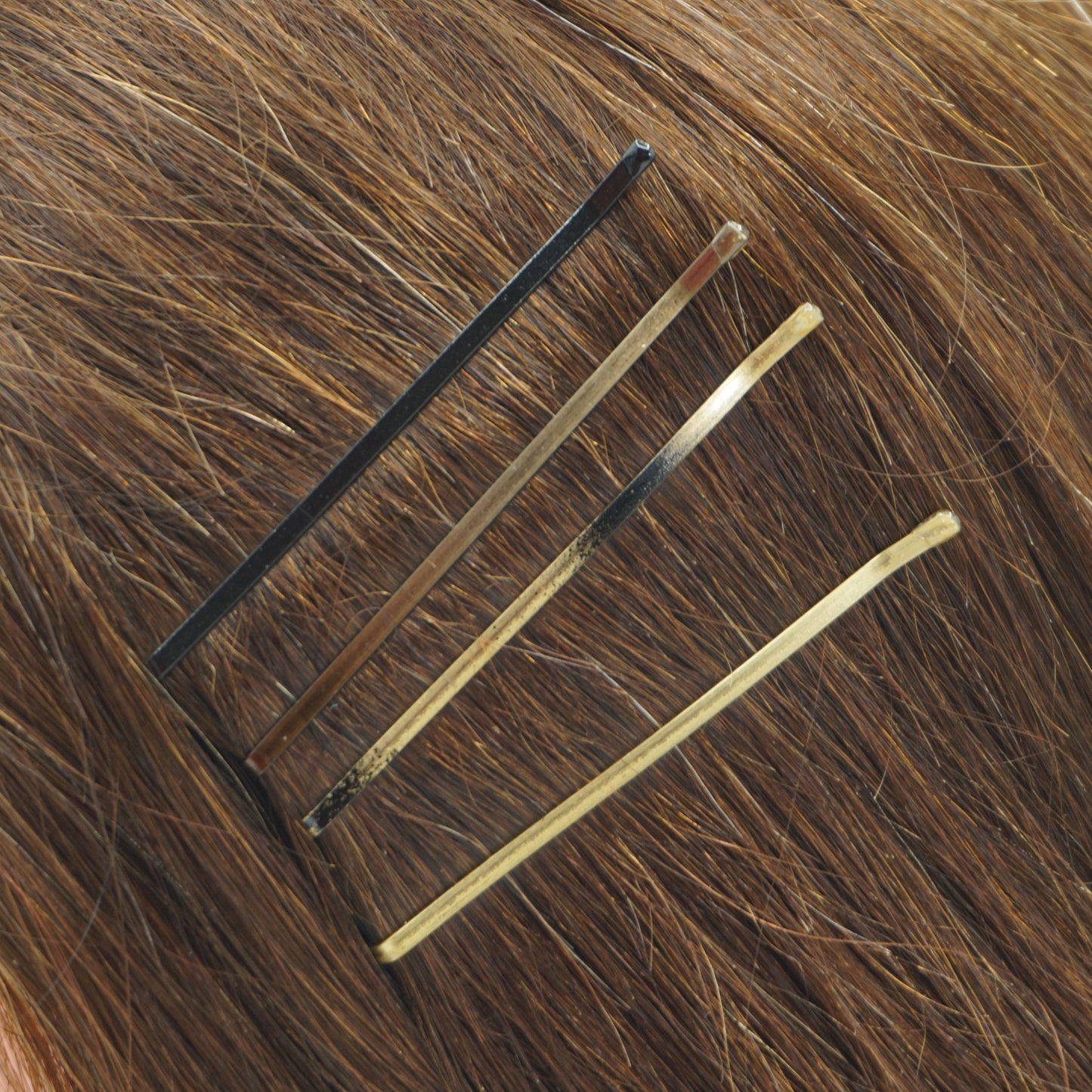 180, Brown, 2.8in (7.0cm), Italian Made Flat Jumbo Bobby Pins, Recloseable Stay Clean and Organized Container