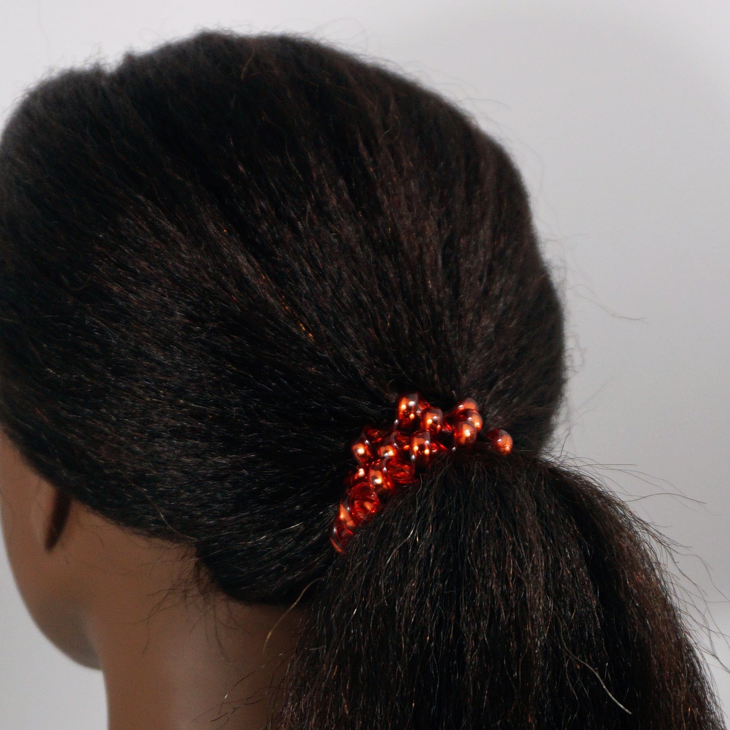 Amelia Beauty Products 8 Large Smooth Shiny Center Elastic Hair Coils, 2. 5in Diameter Thick Spiral Hair Ties, Gentle on Hair, Strong Hold and Minimizes Dents and Creases, Red