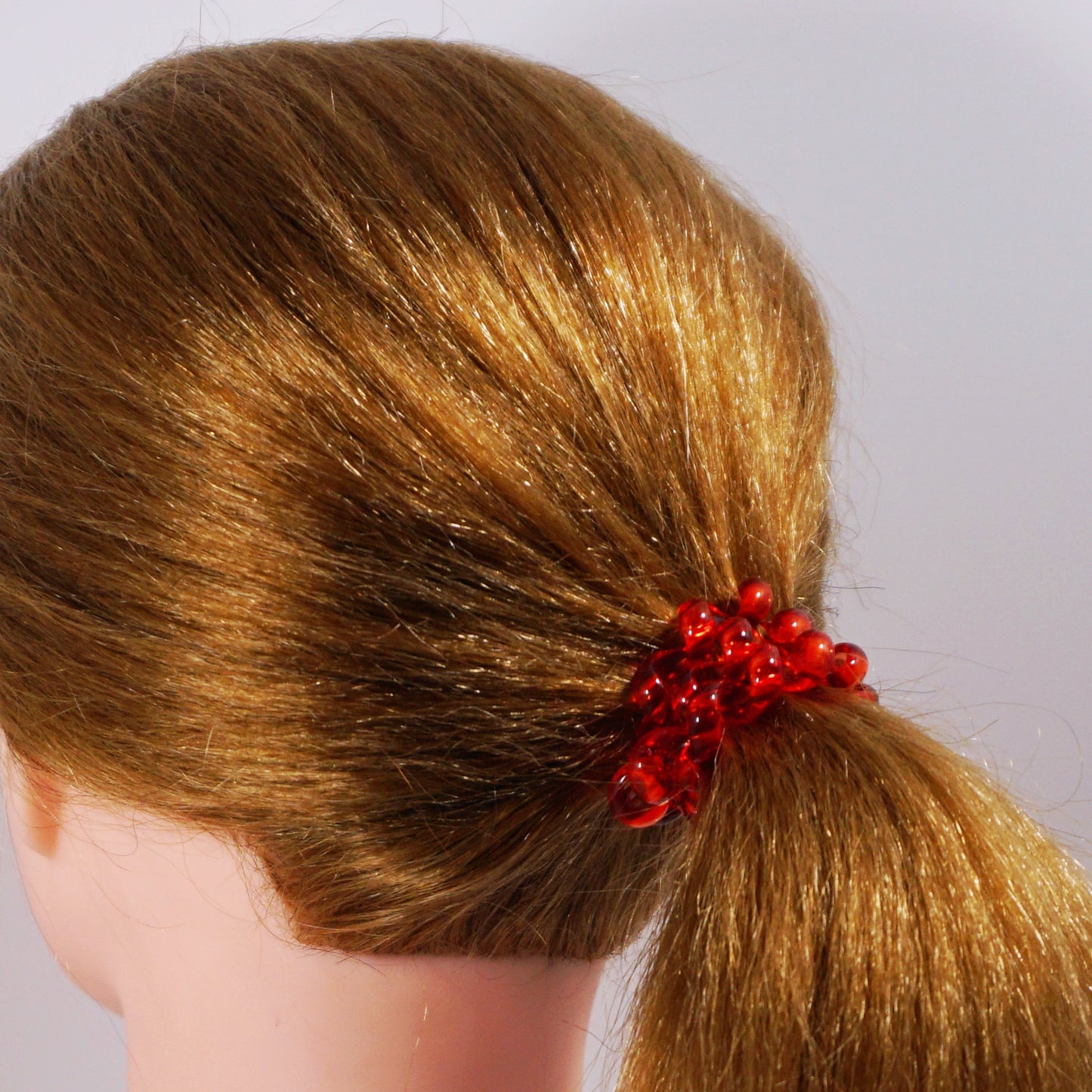 Amelia Beauty Products 8 Large Smooth Elastic Hair Coils, 2. 5in Diameter Thick Spiral Hair Ties, Gentle on Hair, Strong Hold and Minimizes Dents and Creases, Red
