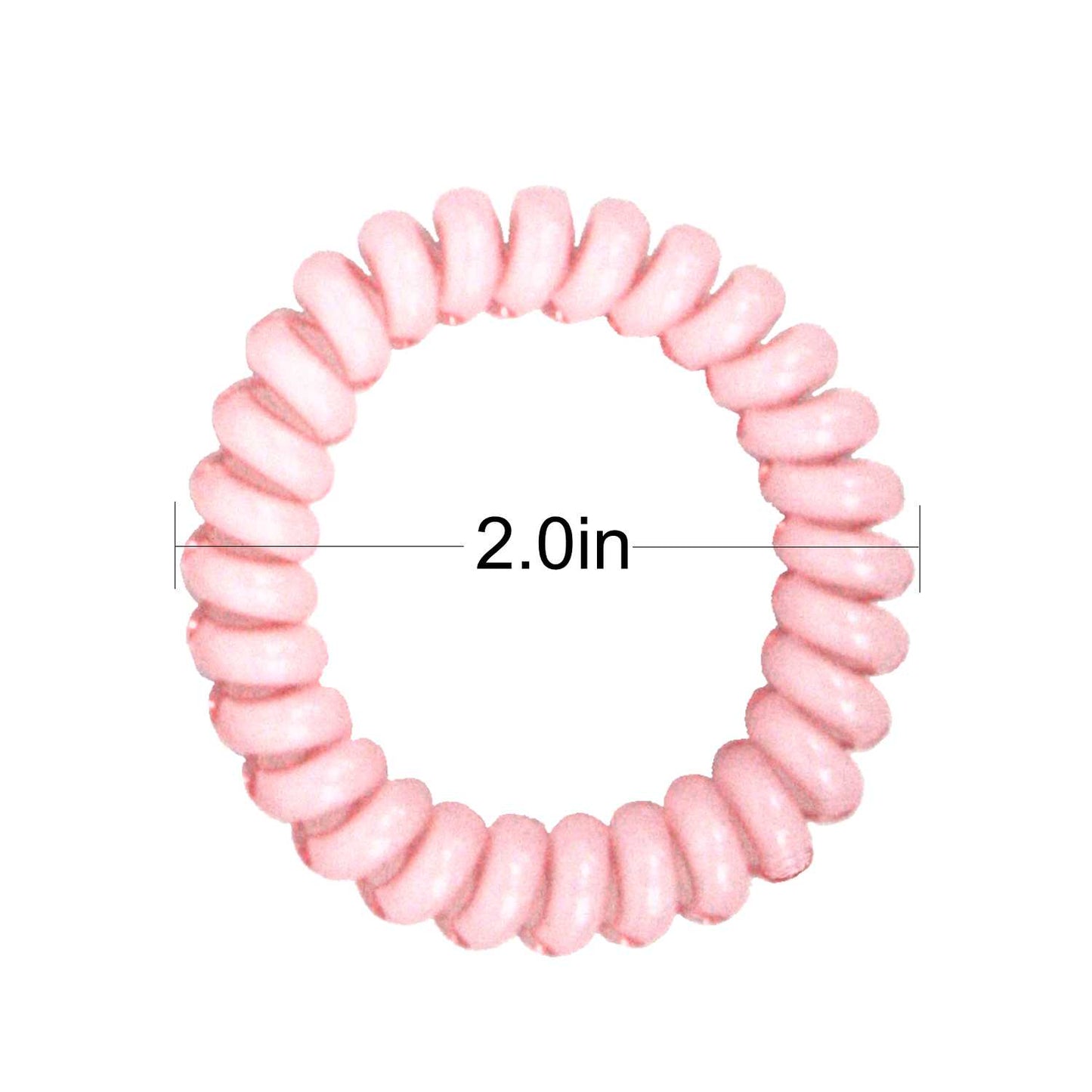 Amelia Beauty Products 8 Medium Elastic Hair Coils, 2.0in Diameter Thick Spiral Hair Ties, Gentle on Hair, Strong Hold and Minimizes Dents and Creases, Pink and White Mix