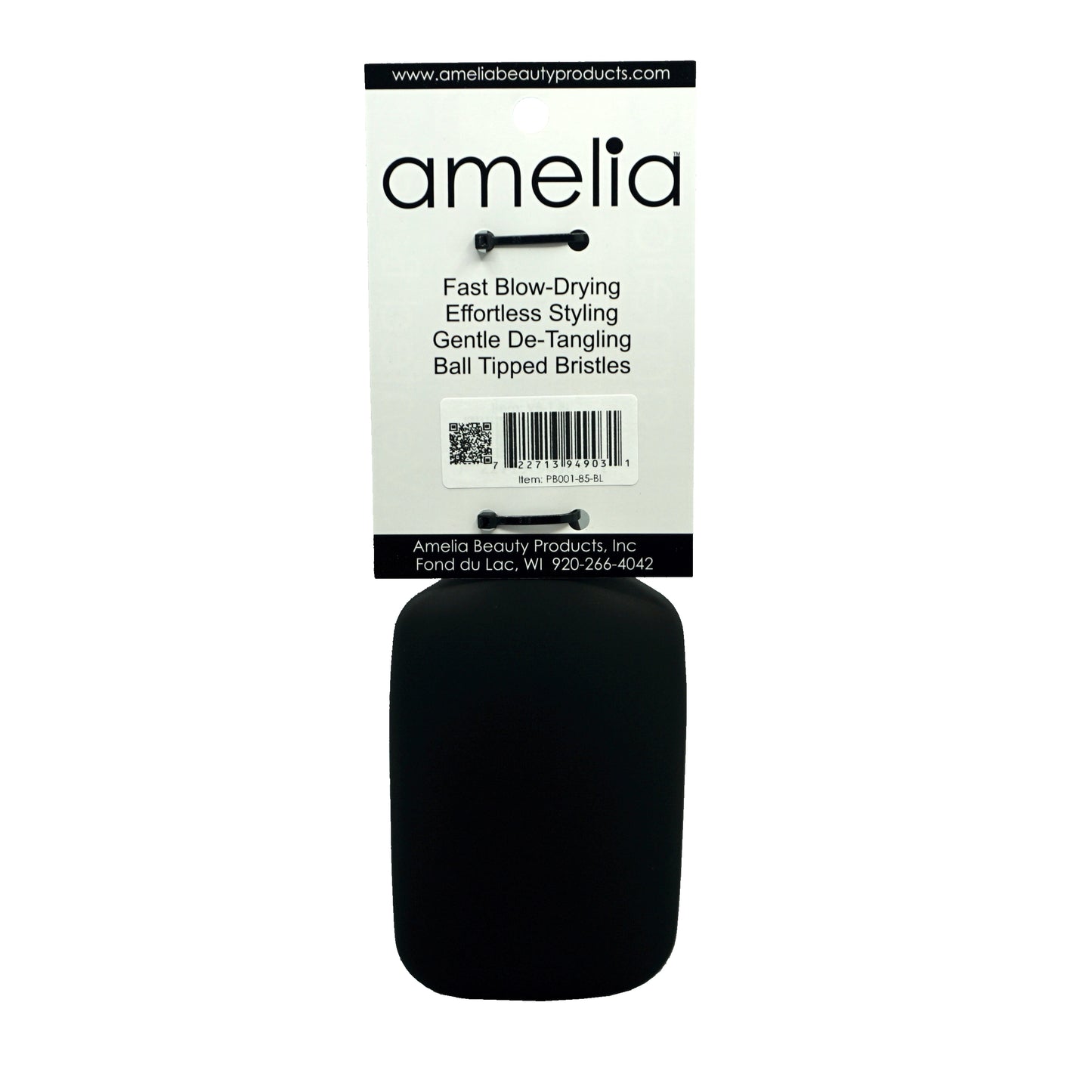 9.5in Paddle Cushion Brush - Nylon Bristles, Black - CLOSEOUT, LIMITED STOCK AVAILABLE
