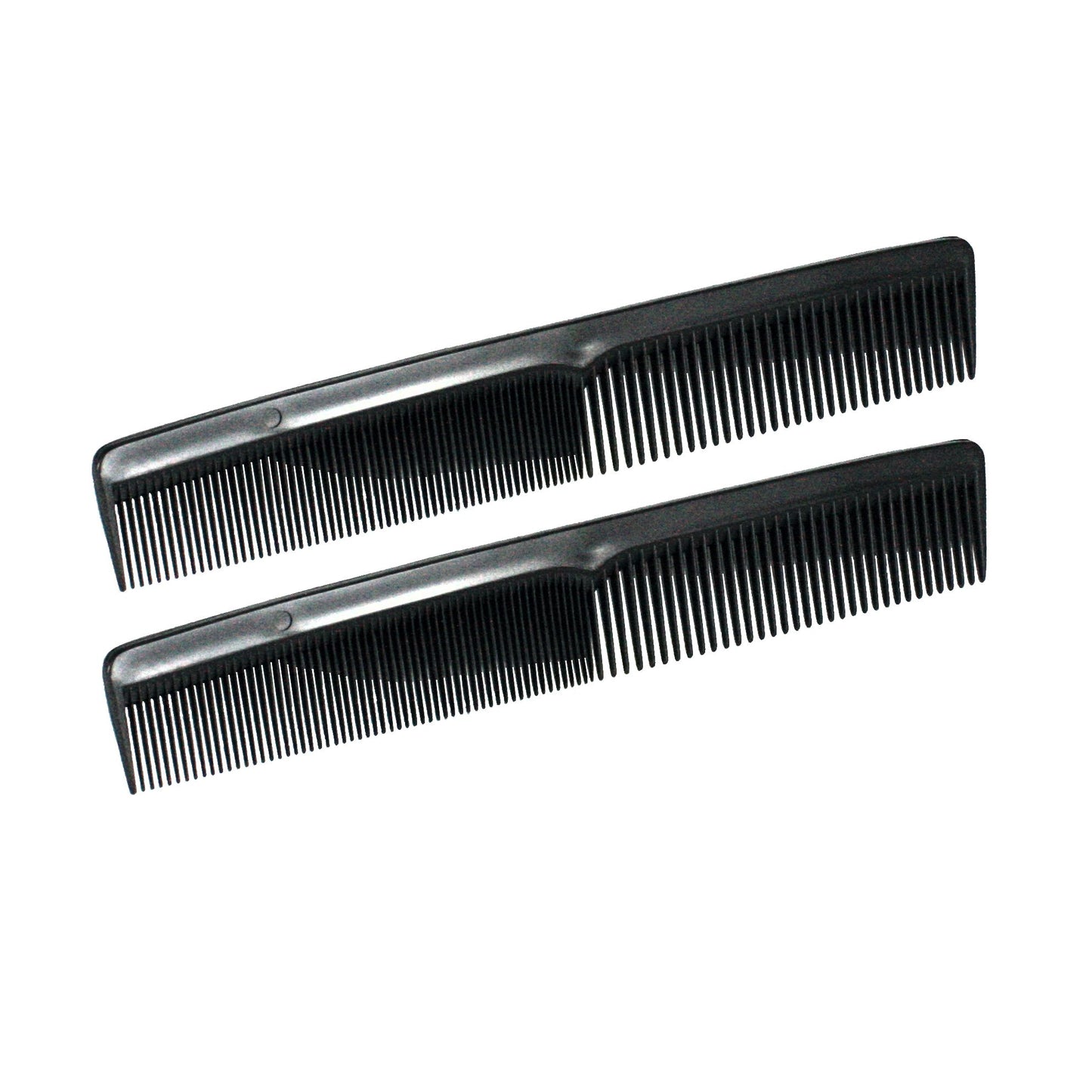 Amelia Beauty, 7in Black Plastic Styling Comb, Made in USA, Professional Grade Pocket Hair Comb, Blending, Cutting Portable Salon Barber Shop Everyday Styling Cutting Hair Styling Tool, 2 Pack