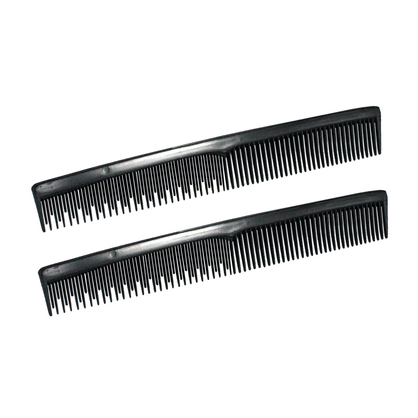 Amelia Beauty, 7in Black Plastic Styling Tease Comb with Inch Marks, Made in USA, Professional Grade Hair Comb, For Wet, Tangled Hair, Everyday Styling Cutting Hair Styling Tool, 2 Pack