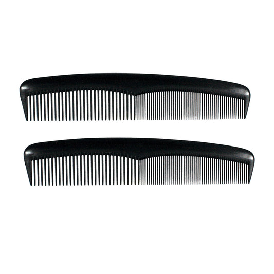 Amelia Beauty, 8in Black Plastic Master Wave Styling Comb, Made in USA, Professional Grade Hair Comb, Everyday Styling, Thick Hair, Wet or Dry, Everyday Styling Cutting Hair Styling Tool, 2 Pack